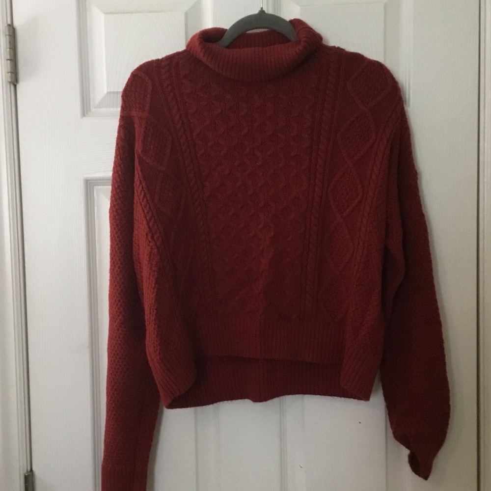 abercrombie kids Rust Cable Knit Turtleneck Sweater